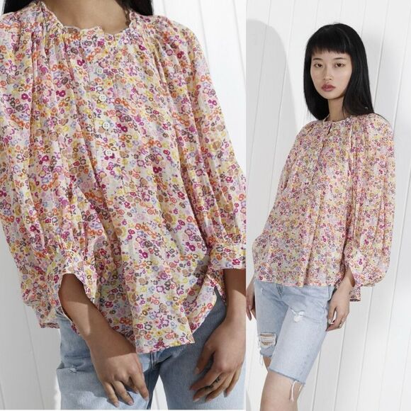 Apiece Apart Tops - APiece Apart  Everlasting Floral Top Slipper Size 0 XS‎ Pink Feminine Romantic